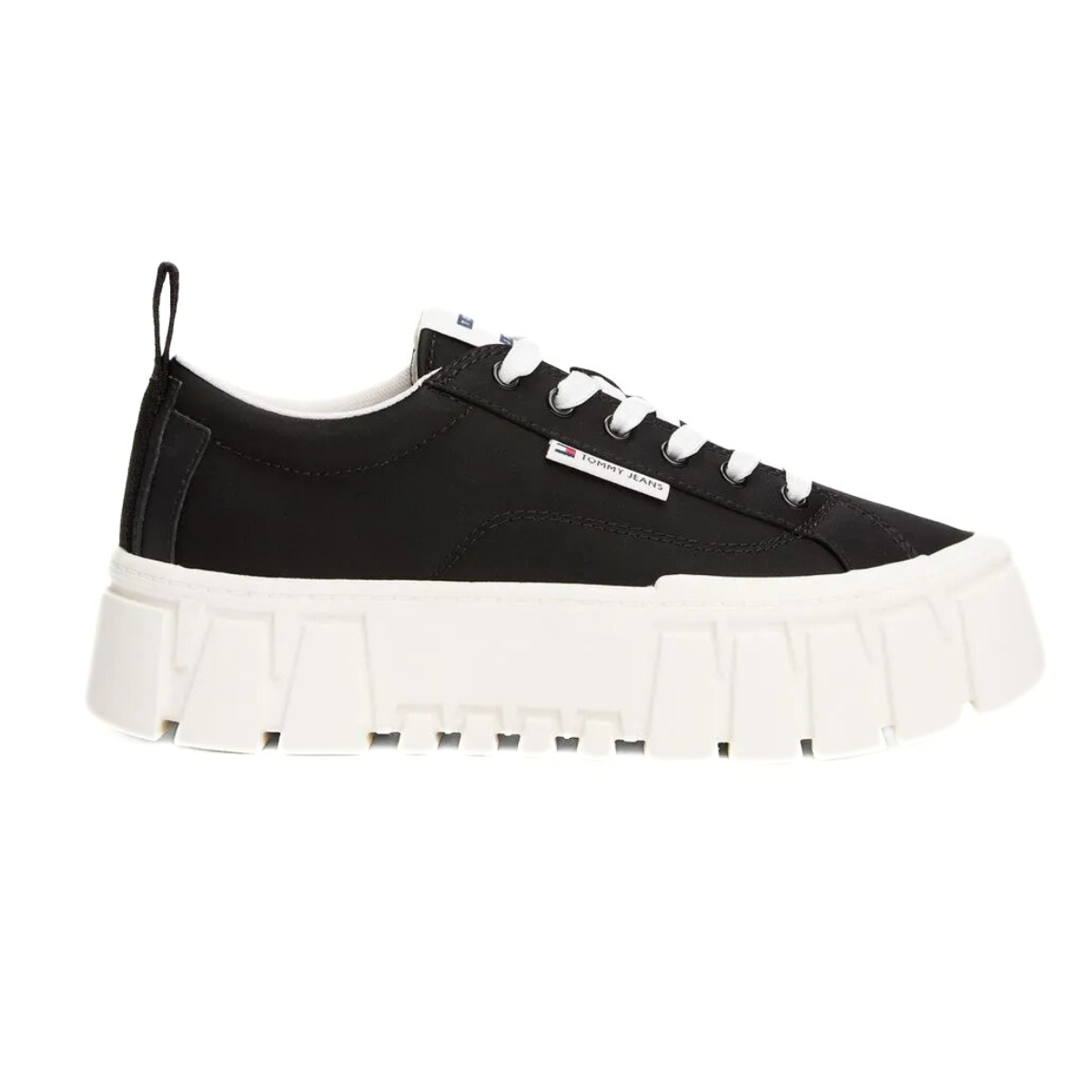 Tommy Jeans Cleat Platform Trainers With Leather - BLK