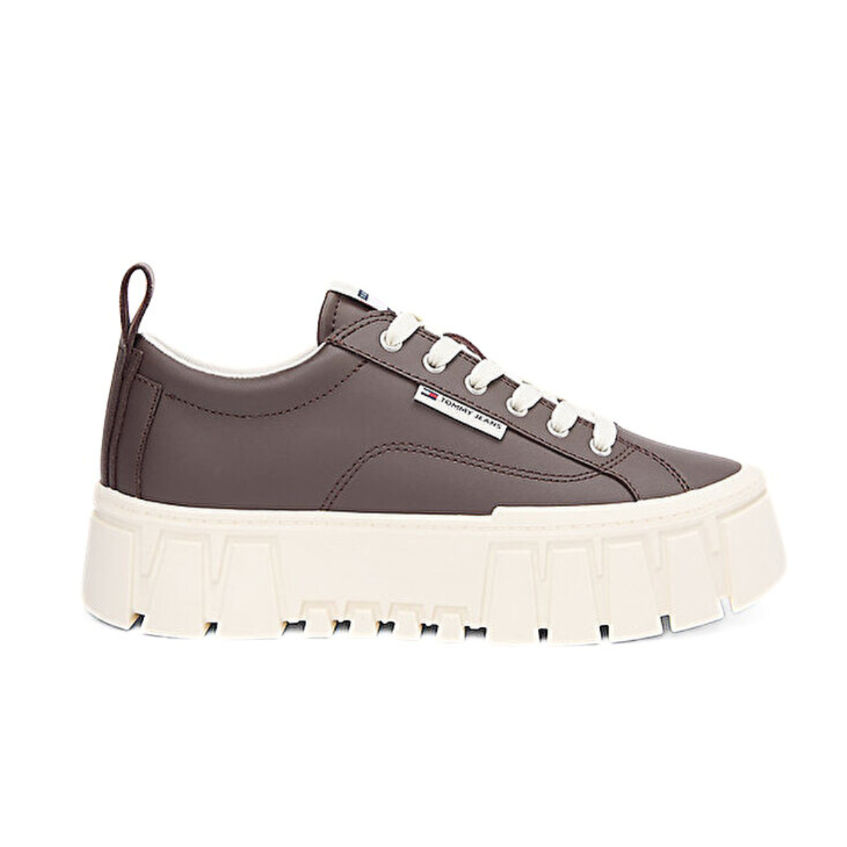 Tommy Jeans Cleat Platform Trainers With Leather - BRN - Brown / 35