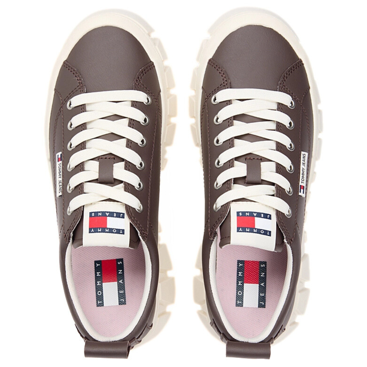Tommy Jeans Cleat Platform Trainers With Leather - BRN