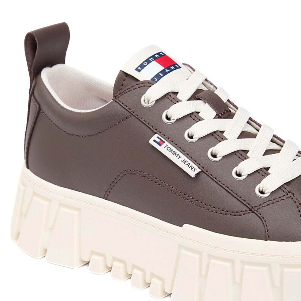 Tommy Jeans Cleat Platform Trainers With Leather - BRN