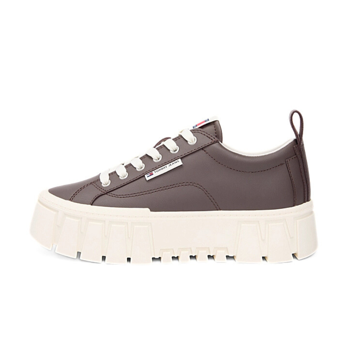 Tommy Jeans Cleat Platform Trainers With Leather - BRN