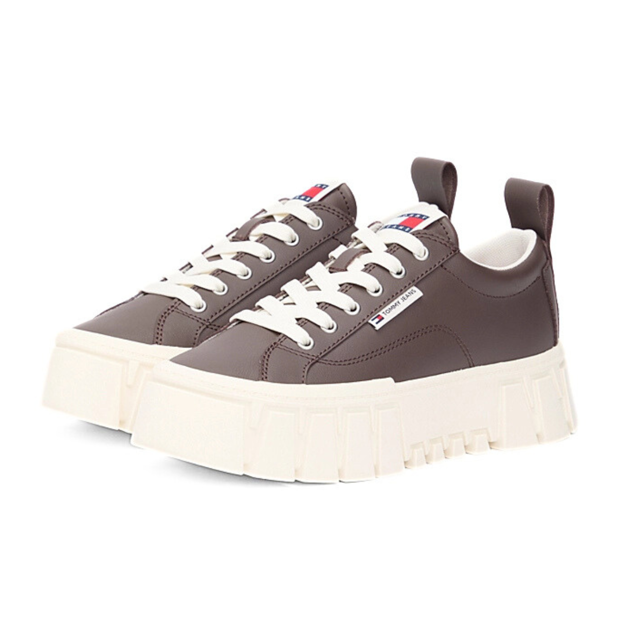 Tommy Jeans Cleat Platform Trainers With Leather - BRN