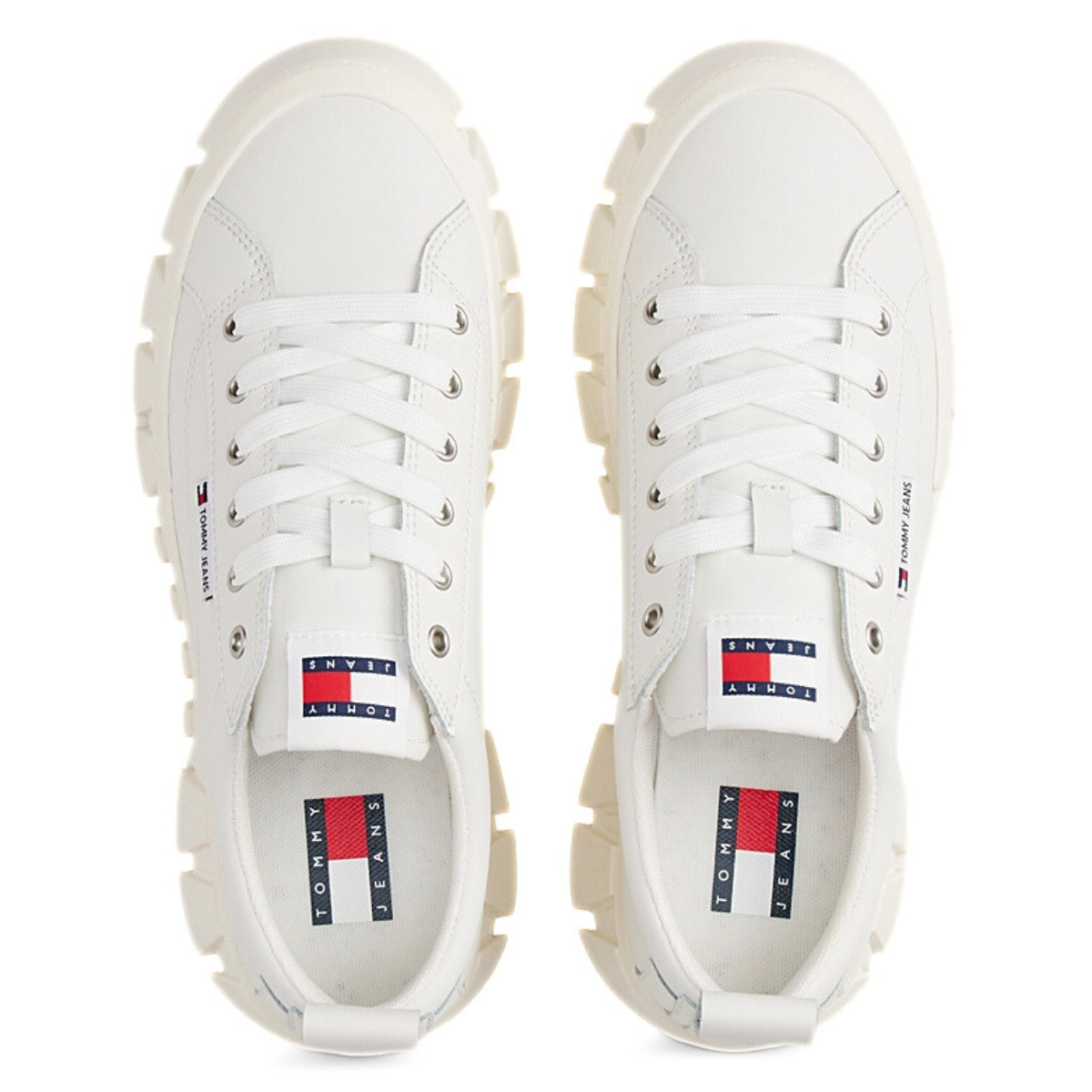 Tommy Jeans Cleat Platform Trainers With Leather - WHT