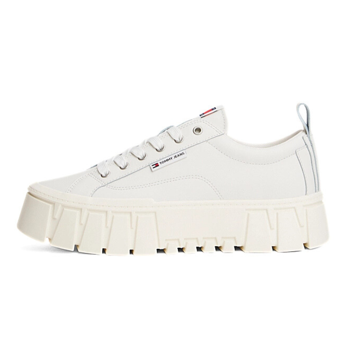 Tommy Jeans Cleat Platform Trainers With Leather - WHT