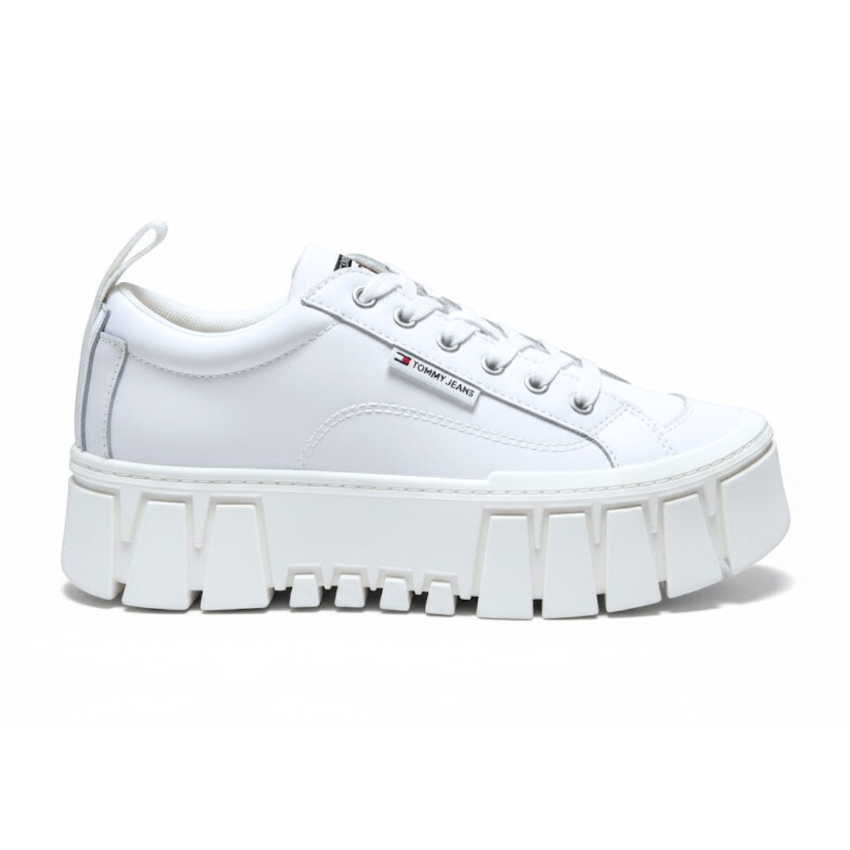 Tommy Jeans Cleat Platform Trainers With Leather - WHT - White / 35