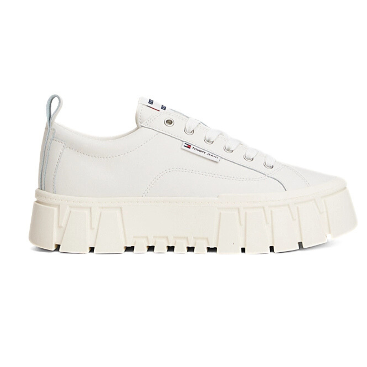 Tommy Jeans Cleat Platform Trainers With Leather - WHT - White / 35
