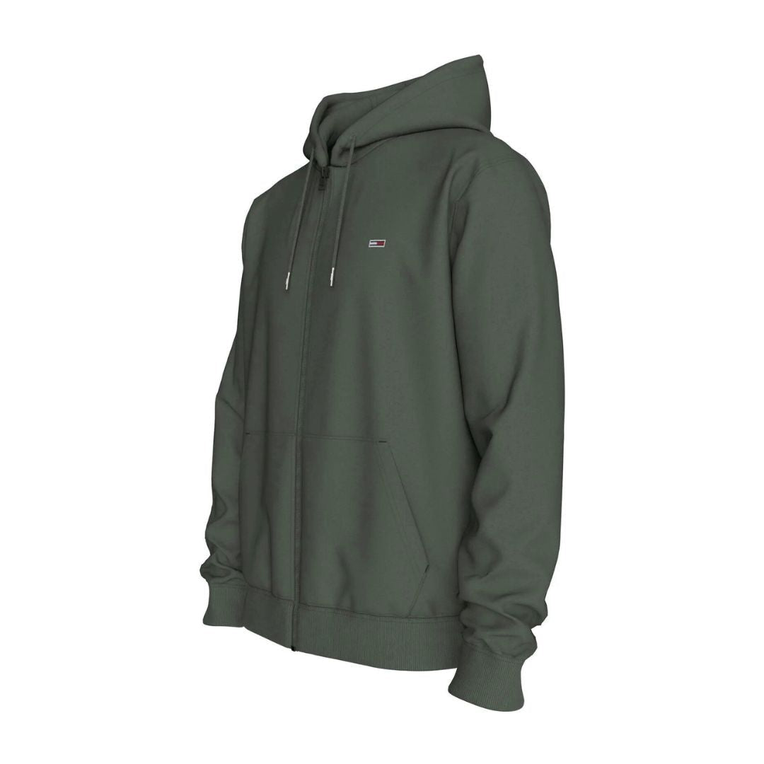 Tommy Jeans TJM Fleece Zip Thru Hoody Men DM0DM09592-GRN