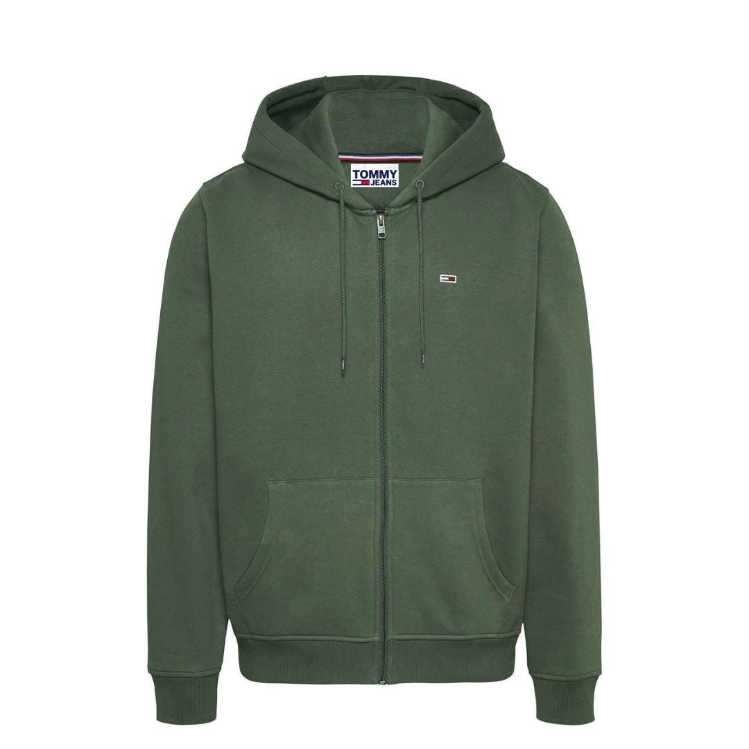 Tommy Jeans TJM Fleece Zip Thru Hoody Men DM0DM09592-GRN - Green / S