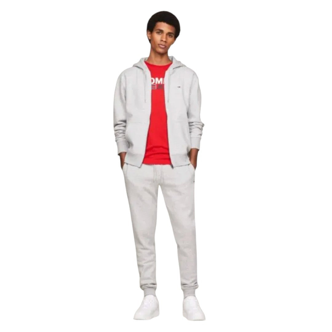 Tommy Jeans TJM Fleece Zip Thru Hoody Men DM0DM09592-GRY