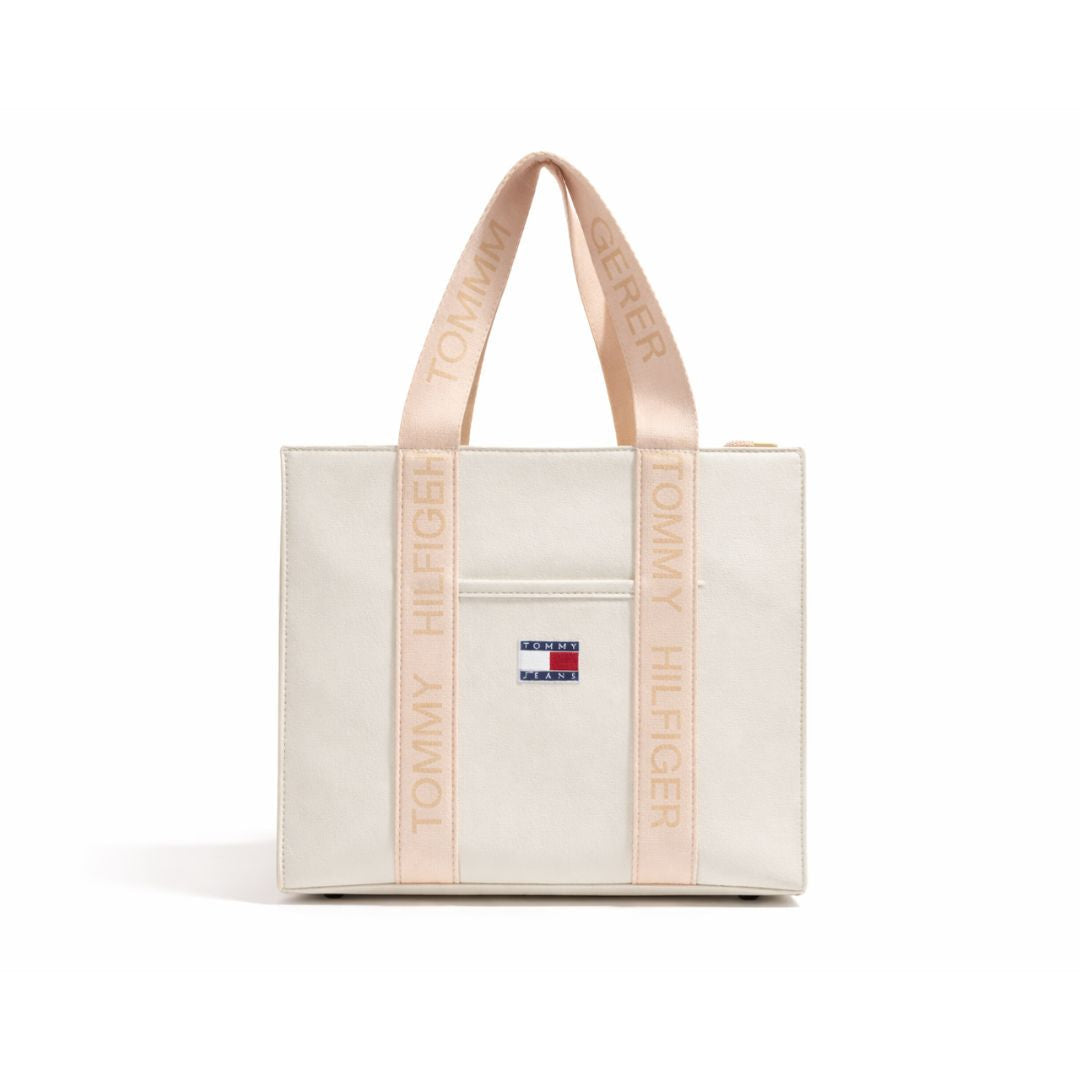 Tommy Jeans TJW ESS Daily Tote Leather Handbag women - BEG - Beige