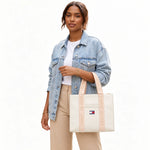 Tommy Jeans TJW ESS Daily Tote Leather Handbag women - BEG-TB123 - Off White