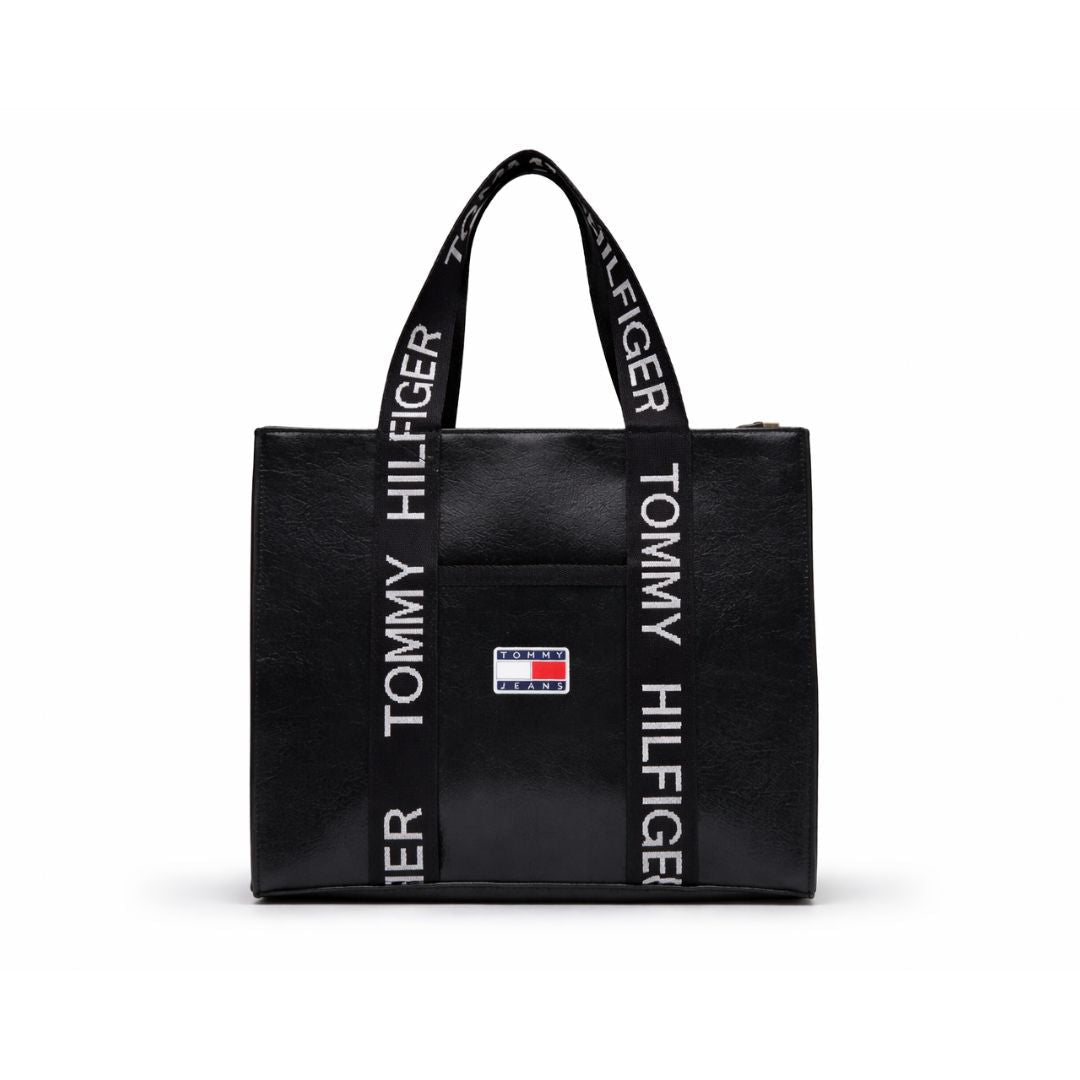 Tommy Jeans TJW ESS Daily Tote Leather Handbag women - BLK - Black