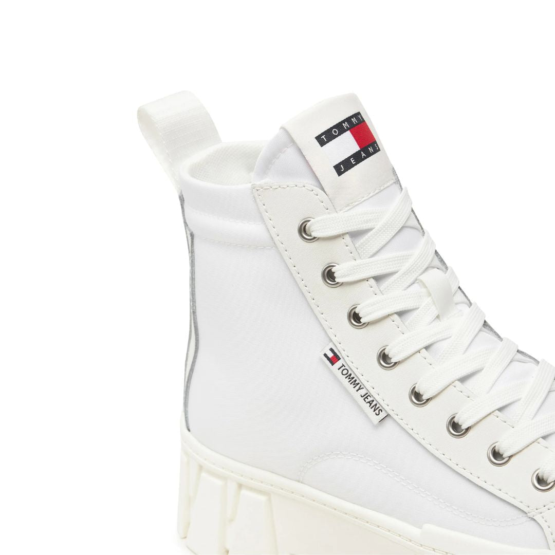 Tommy Jeans TJW Vulc Flatform Mc Mix Media Sneakers EN0EN02570-WHT