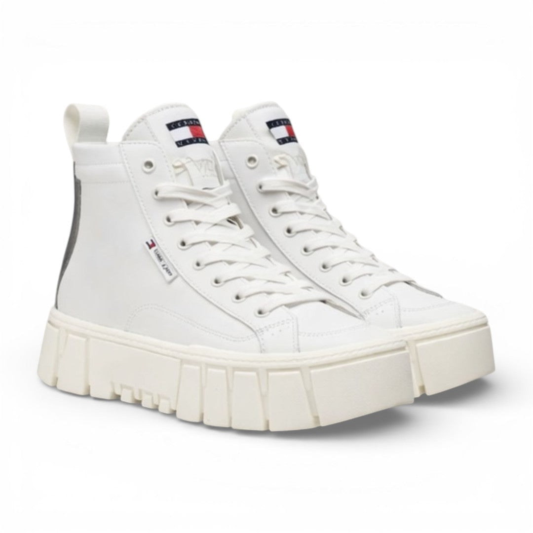 Tommy Jeans TJW Vulc Flatform Mc Mix Media Sneakers EN0EN02727-WHTSLV - White/ Sliver / 35