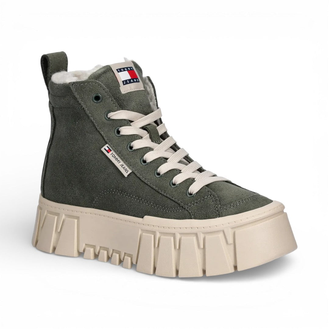 Tommy Jeans TJW VULC FLATFORM SUEDE WL Women EN0EN02894-OLV - Olive / 35