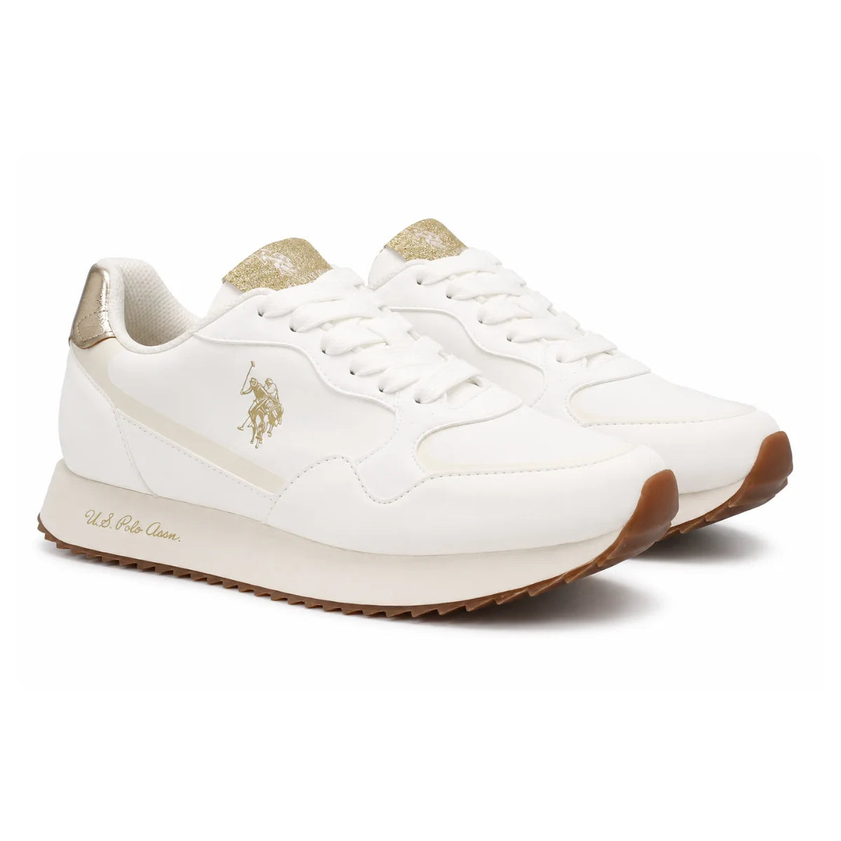 U.S. POLO ASSN. ALDENY Sneakers Women - WHT - White-Gold / 36