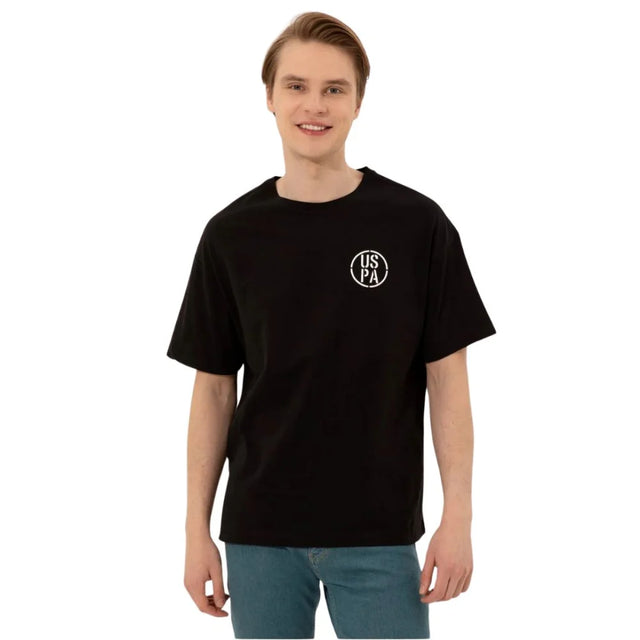 U.S. POLO ASSN. Crew Neck Circular Logo T-Shirt Men - BLK - Black / L