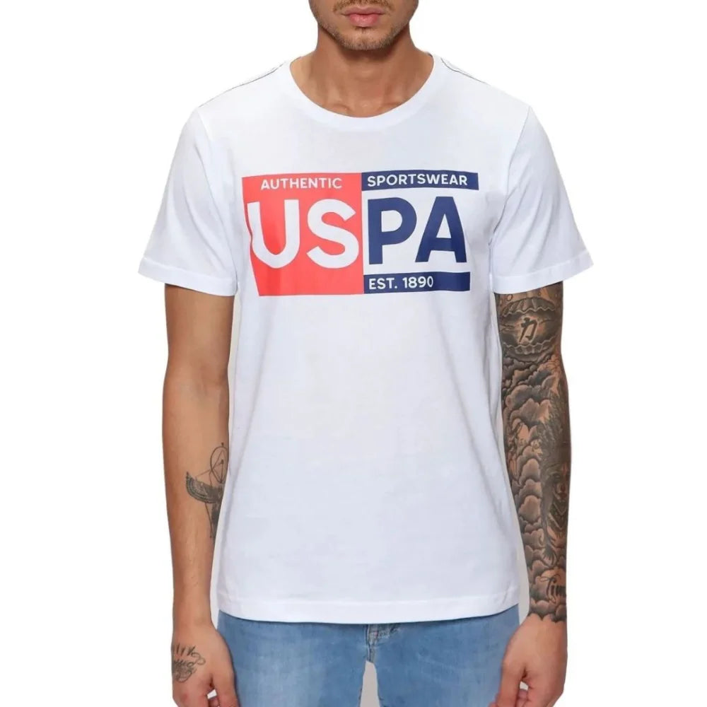 U.S. POLO ASSN. Crew Neck Logo T-Shirt Men 1358325-NVY - White / M