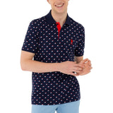 U.S. POLO ASSN. Short Sleeve Flags Front Knit Polo Shirt Men - NVY - M / Navy