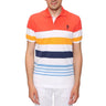 U.S. POLO ASSN. Short Sleeve Striped Front Knit Polo Shirt Men - WLTWHT - M / Multi 1