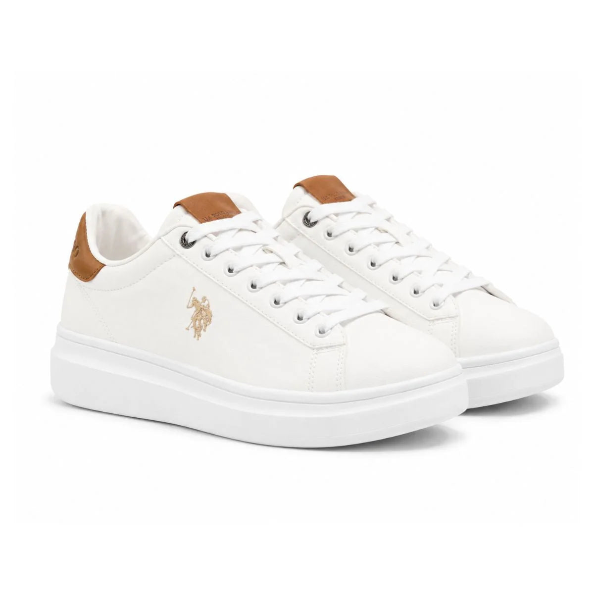 U.S. POLO ASSN. SMID GLB Sneaker Men 010B - WHTBRN - White -Brown / 40