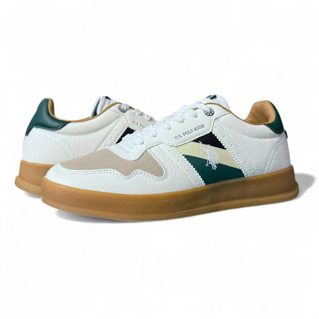U.S. POLO ASSN. Strip Flag Sneakers - WHTGRN