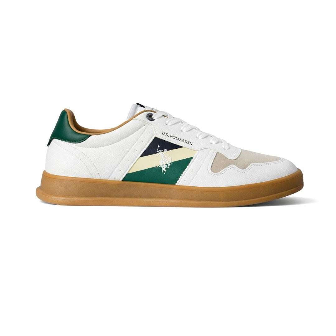 U.S. POLO ASSN. Strip Flag Sneakers - WHTGRN - White/ Green / 39