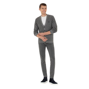 U.S. POLO ASSN. V Neck Melange Knitwear Cardigan Sweater Men 50277109-VR086