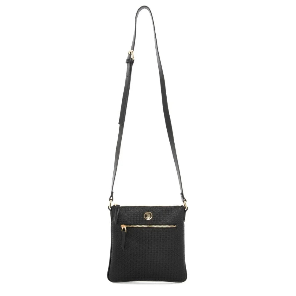 U.S. POLO ASSN. Zip Top Medallion Crossbody Women - BLK Black Bags