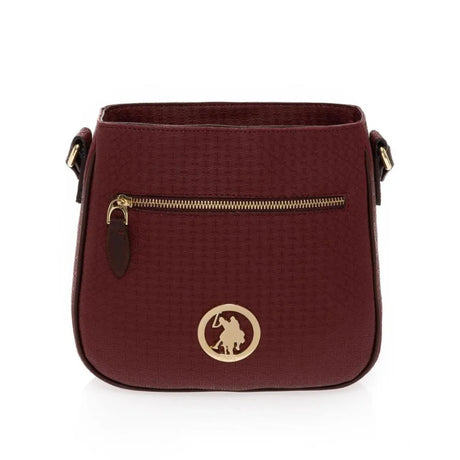 U.S. POLO ASSN. Zip Top Medallion Crossbody Women - BRG - Burgundy