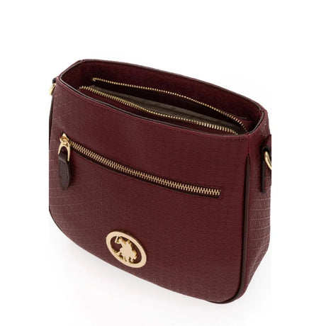 U.S. POLO ASSN. Zip Top Medallion Crossbody Women - BRG - Burgundy