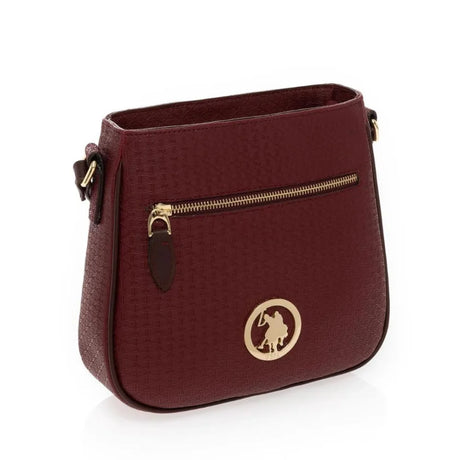 U.S. POLO ASSN. Zip Top Medallion Crossbody Women - BRG - Burgundy