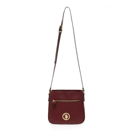 U.S. POLO ASSN. Zip Top Medallion Crossbody Women - BRG - Burgundy