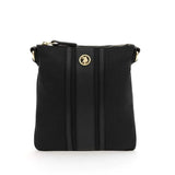 U.S. POLO ASSN. Zip Top Medallion Stripes Crossbody Women - BLK - Black