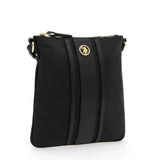 U.S. POLO ASSN. Zip Top Medallion Stripes Crossbody Women - BLK - Black