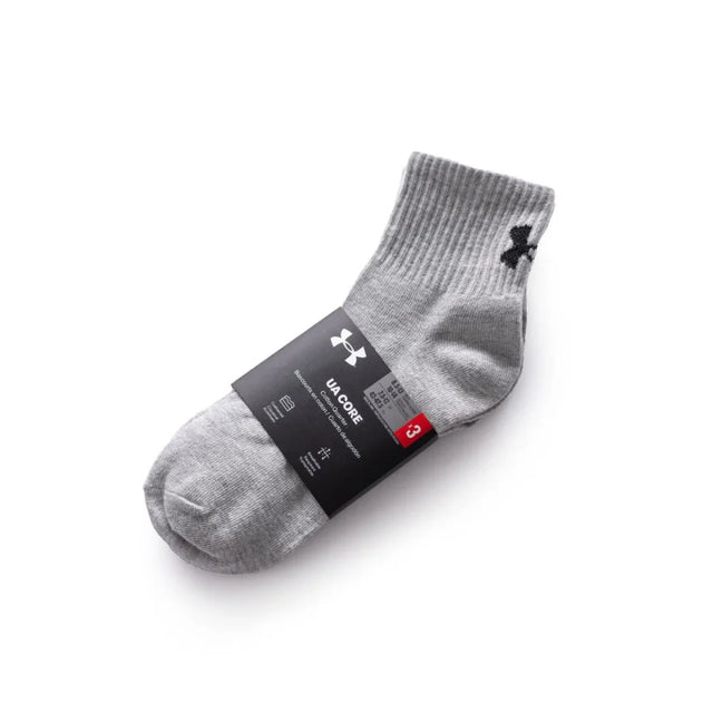 Under Armour UA Core Quarter 3-Pack Socks - 3 Pairs / 40-47 / Gray