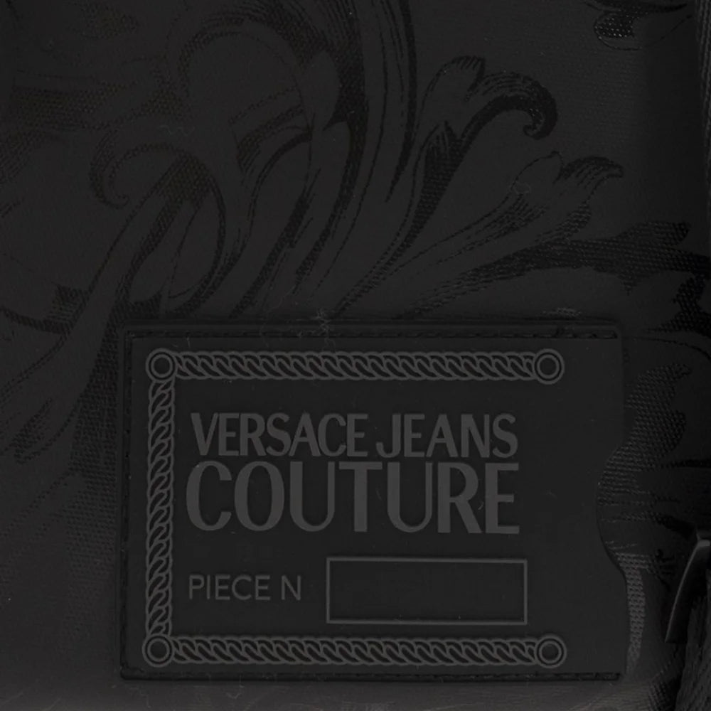 VERSACE JEANS COUTURE BAROCCO PRINT MESSENGER BAG - BLK - Black