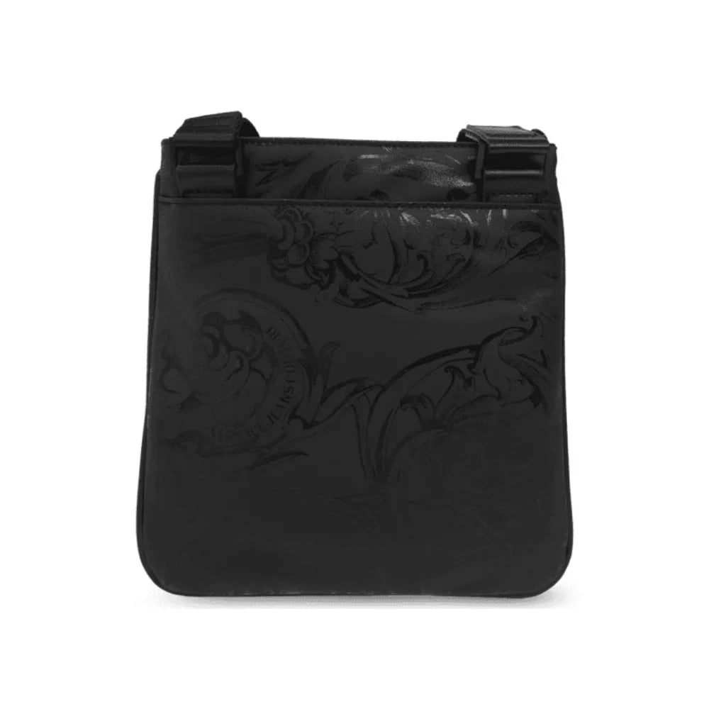 VERSACE JEANS COUTURE BAROCCO PRINT MESSENGER BAG - BLK - Black