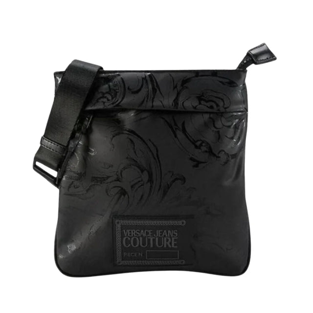 VERSACE JEANS COUTURE BAROCCO PRINT MESSENGER BAG - BLK - Black