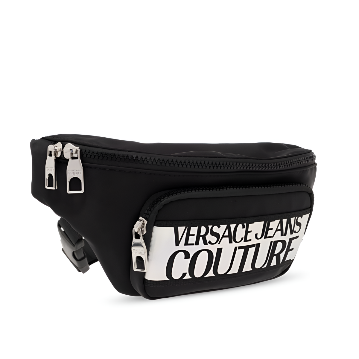 VERSACE JEANS COUTURE Logo Belt Bag E75YA4B98-BLKSLV - Black/ Silver