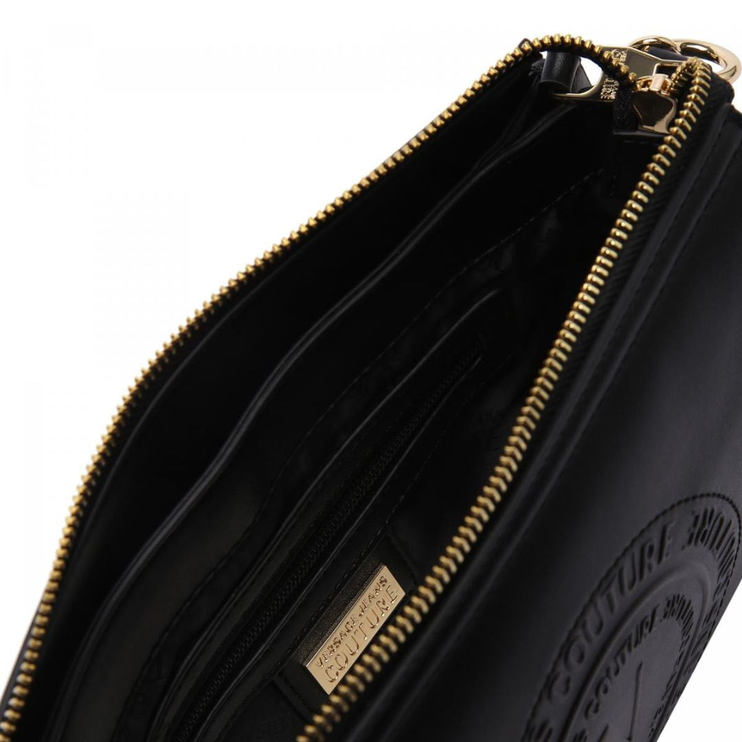 VERSACE JEANS COUTURE Medallion Embossed Shoulder Bag 74VA4BV1-BLK - Black