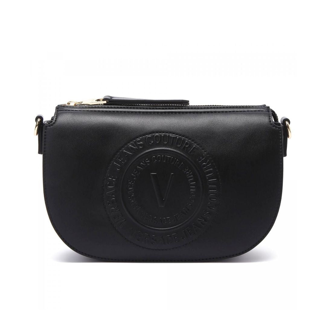 VERSACE JEANS COUTURE Medallion Embossed Shoulder Bag 74VA4BV1-BLK - Black