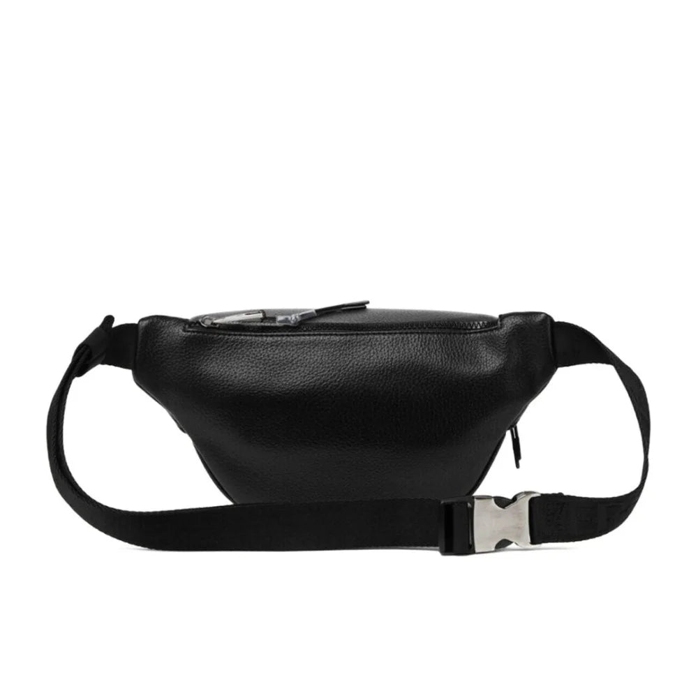 VERSACE JEANS COUTURE RANGE TACTILE LOGO BELT BAG - BLKSLV - Black