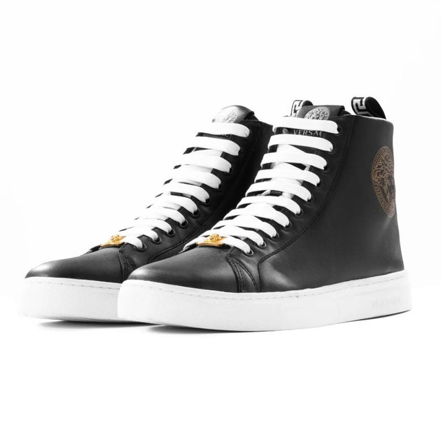 VERSACE Medusa Logo High-Top Boots - BLKWHT - Black / 39