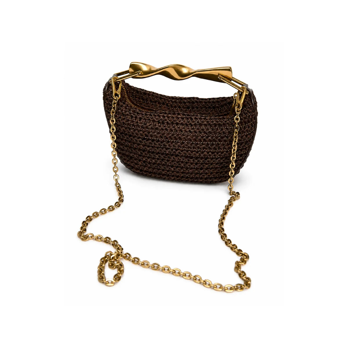 ZARA Bohemia Straw Beach Bag Crossbody Women - BRN - Brown