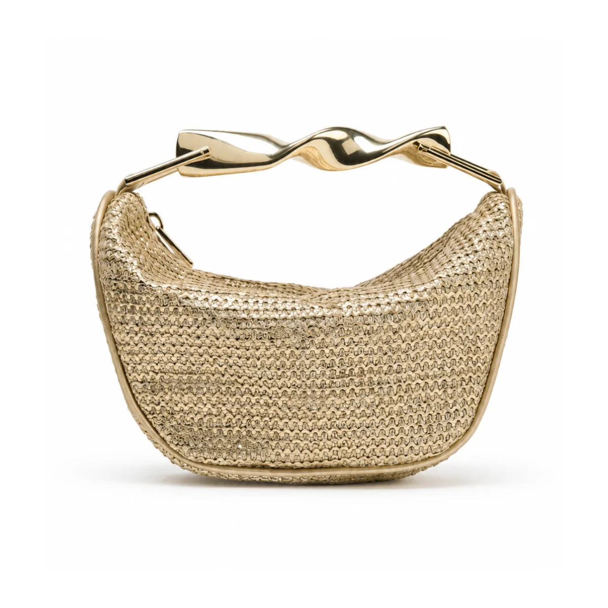 ZARA Bohemia Straw Beach Bag Crossbody Women - GLD - Gold