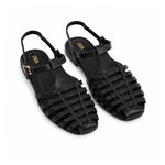ZARA Braided Leather Sandals Women 1615-018 - BLK - Black / 37