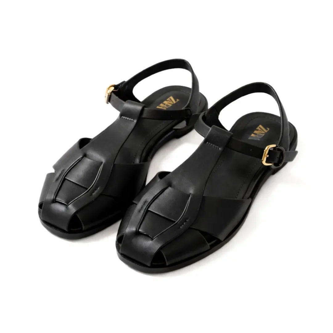 ZARA BUCKLED CAGE SANDALS Women 1229-8 - BLK - Black / 37