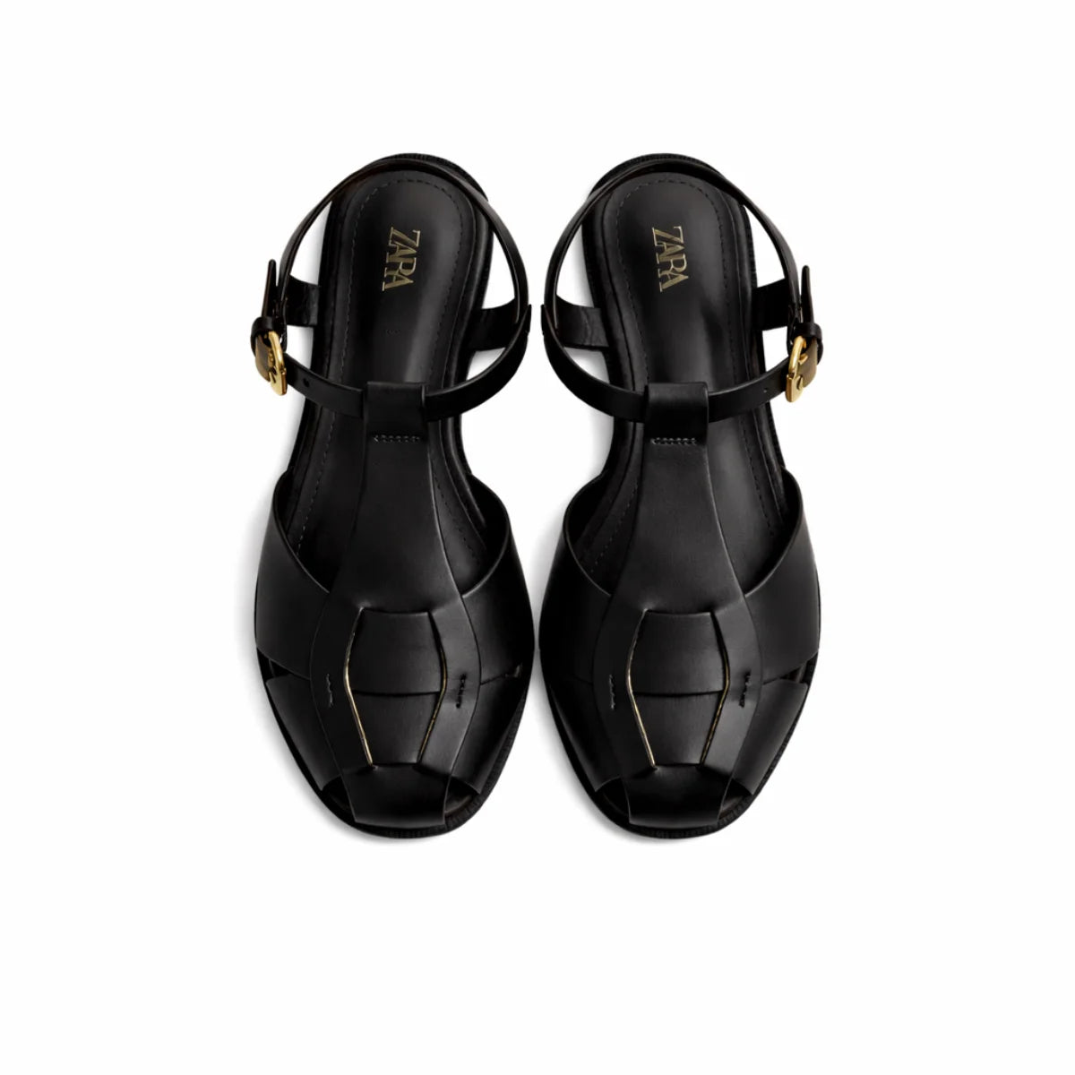 ZARA BUCKLED CAGE SANDALS Women 1229-8 - BLK