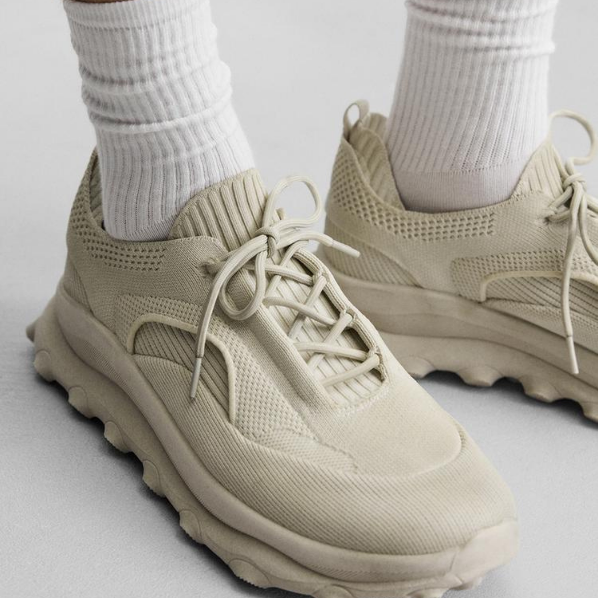 ZARA CHUNKY KNIT SNEAKERS Men - BEG